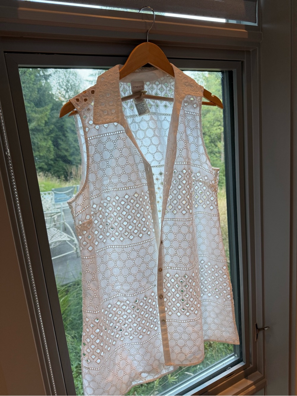 Chico’s Cotton Eyelet Cool Shirt -2